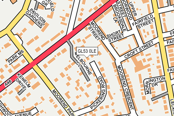 GL53 0LE map - OS OpenMap – Local (Ordnance Survey)