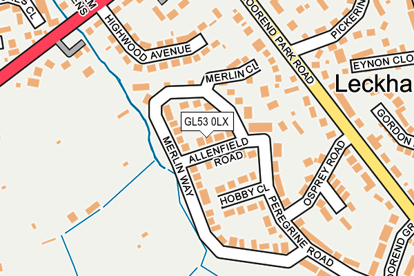 GL53 0LX map - OS OpenMap – Local (Ordnance Survey)