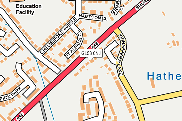 GL53 0NJ map - OS OpenMap – Local (Ordnance Survey)