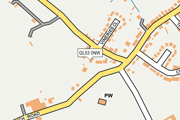 GL53 0NW map - OS OpenMap – Local (Ordnance Survey)