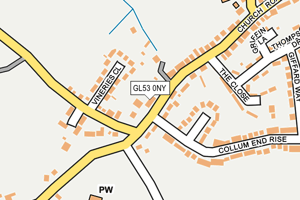 GL53 0NY map - OS OpenMap – Local (Ordnance Survey)