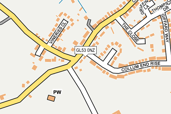 GL53 0NZ map - OS OpenMap – Local (Ordnance Survey)