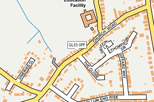 GL53 0PF map - OS OpenMap – Local (Ordnance Survey)