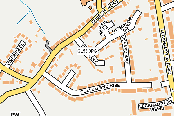 GL53 0PG map - OS OpenMap – Local (Ordnance Survey)