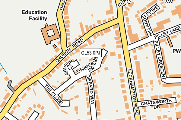 GL53 0PJ map - OS OpenMap – Local (Ordnance Survey)