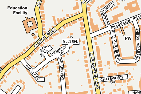 GL53 0PL map - OS OpenMap – Local (Ordnance Survey)