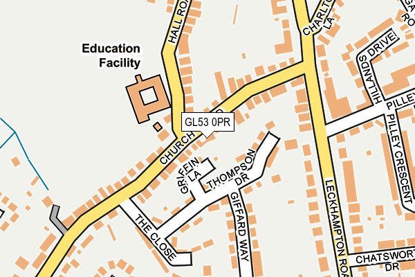 GL53 0PR map - OS OpenMap – Local (Ordnance Survey)