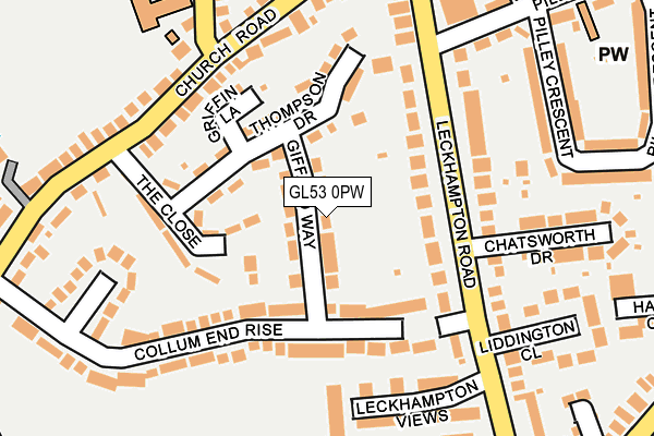GL53 0PW map - OS OpenMap – Local (Ordnance Survey)
