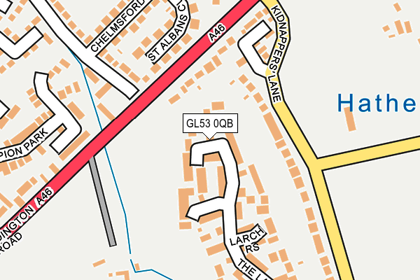 GL53 0QB map - OS OpenMap – Local (Ordnance Survey)