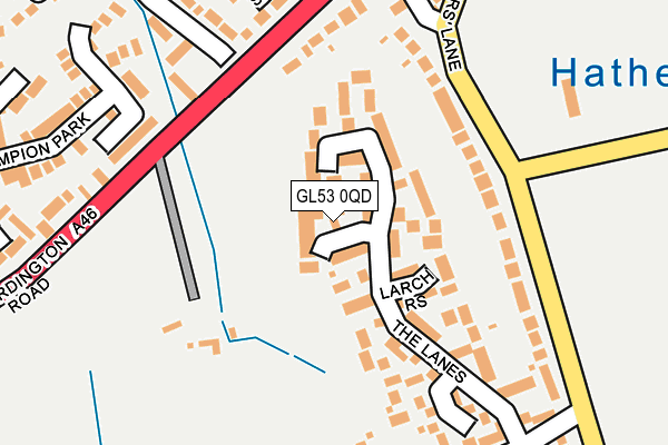 GL53 0QD map - OS OpenMap – Local (Ordnance Survey)