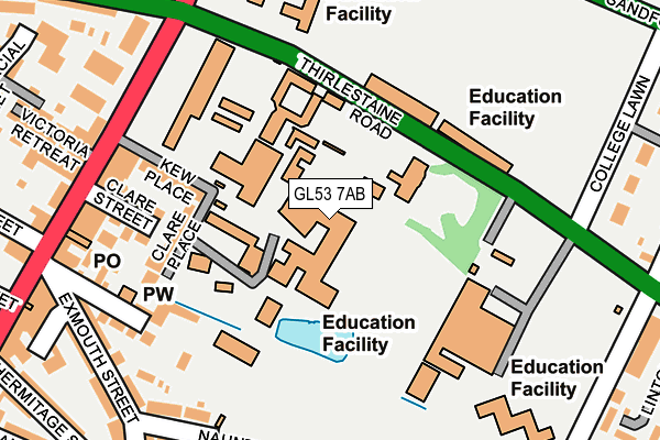 GL53 7AB map - OS OpenMap – Local (Ordnance Survey)