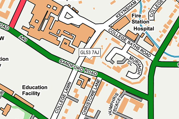 GL53 7AJ map - OS OpenMap – Local (Ordnance Survey)