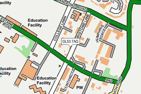 GL53 7AQ map - OS OpenMap – Local (Ordnance Survey)