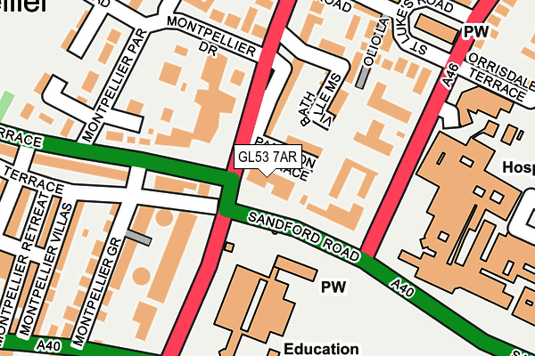 GL53 7AR map - OS OpenMap – Local (Ordnance Survey)