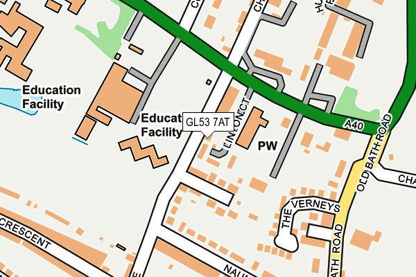 GL53 7AT map - OS OpenMap – Local (Ordnance Survey)