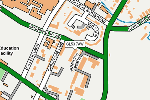 GL53 7AW map - OS OpenMap – Local (Ordnance Survey)