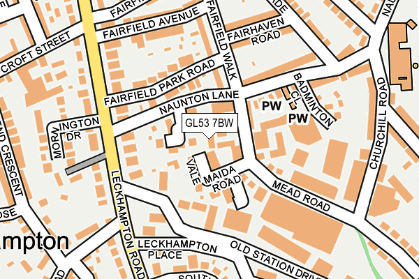 GL53 7BW map - OS OpenMap – Local (Ordnance Survey)