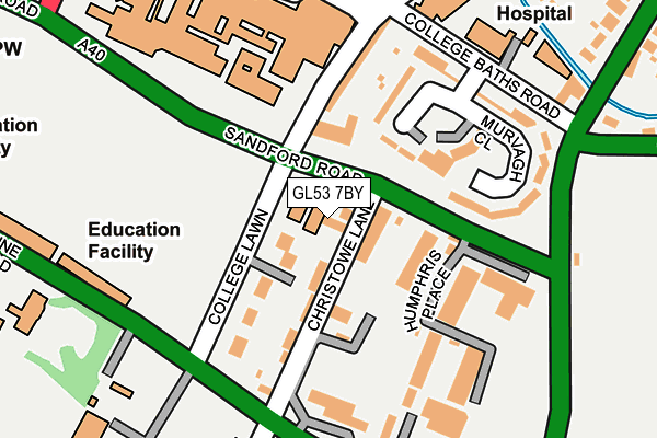 GL53 7BY map - OS OpenMap – Local (Ordnance Survey)