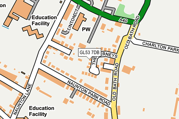 GL53 7DB map - OS OpenMap – Local (Ordnance Survey)