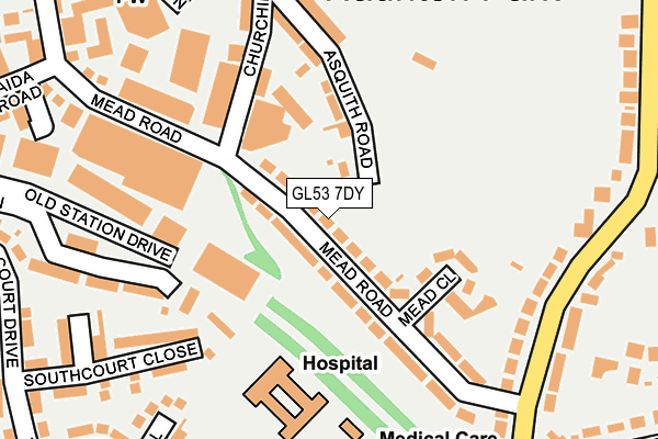 GL53 7DY map - OS OpenMap – Local (Ordnance Survey)