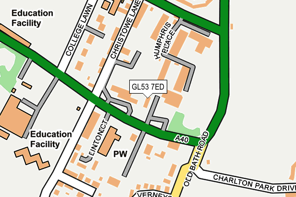 GL53 7ED map - OS OpenMap – Local (Ordnance Survey)