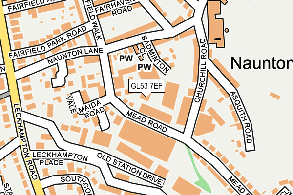 GL53 7EF map - OS OpenMap – Local (Ordnance Survey)