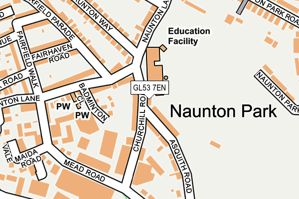 GL53 7EN map - OS OpenMap – Local (Ordnance Survey)