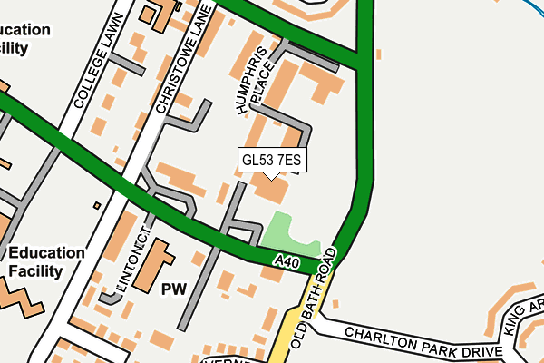GL53 7ES map - OS OpenMap – Local (Ordnance Survey)
