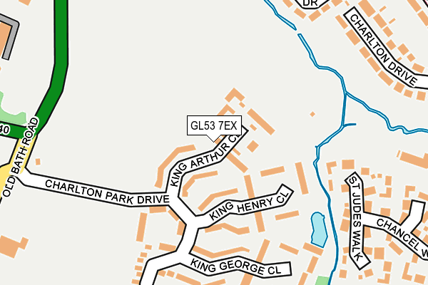 GL53 7EX map - OS OpenMap – Local (Ordnance Survey)