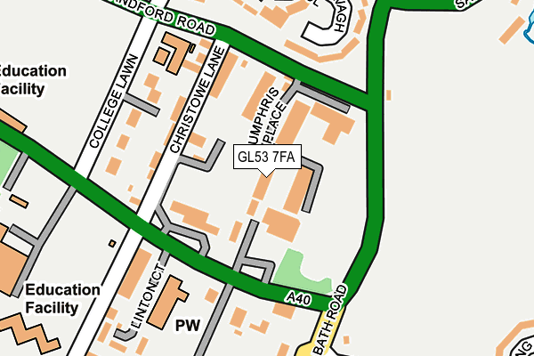 GL53 7FA map - OS OpenMap – Local (Ordnance Survey)