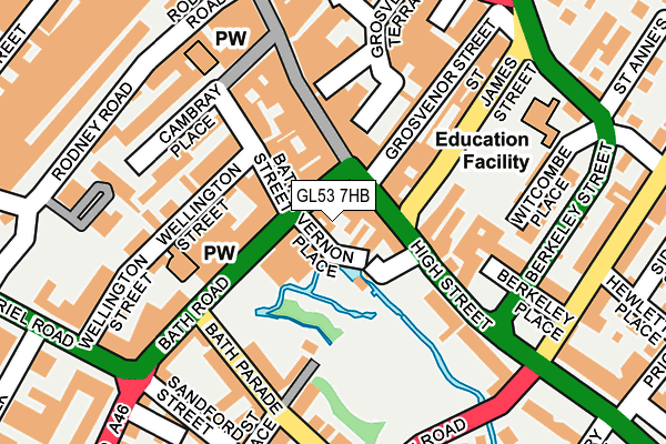 GL53 7HB map - OS OpenMap – Local (Ordnance Survey)