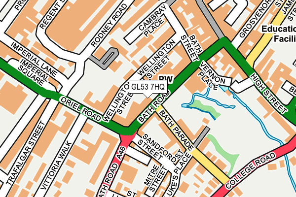 GL53 7HQ map - OS OpenMap – Local (Ordnance Survey)