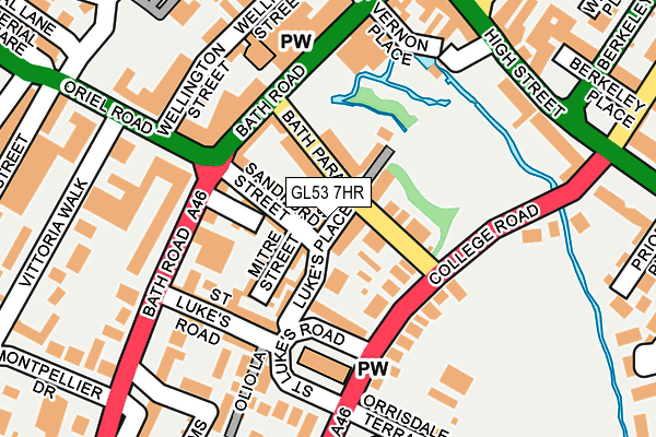 GL53 7HR map - OS OpenMap – Local (Ordnance Survey)