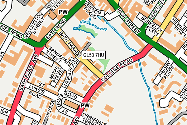 GL53 7HU map - OS OpenMap – Local (Ordnance Survey)