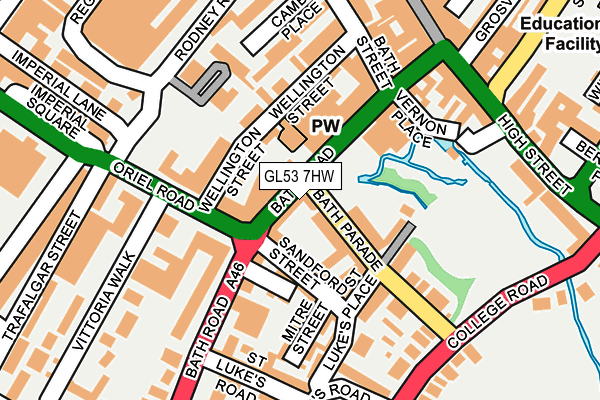 GL53 7HW map - OS OpenMap – Local (Ordnance Survey)