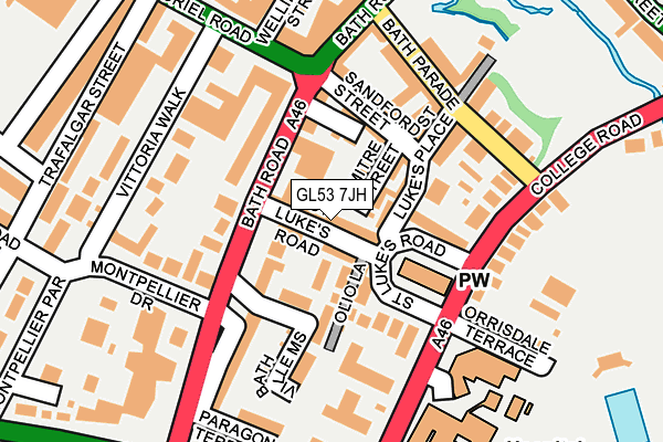 GL53 7JH map - OS OpenMap – Local (Ordnance Survey)
