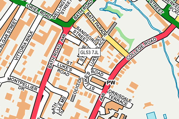 GL53 7JL map - OS OpenMap – Local (Ordnance Survey)