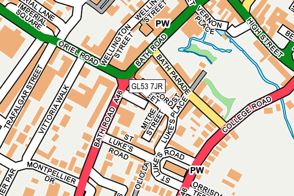 GL53 7JR map - OS OpenMap – Local (Ordnance Survey)