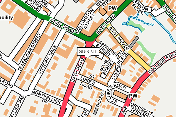 GL53 7JT map - OS OpenMap – Local (Ordnance Survey)