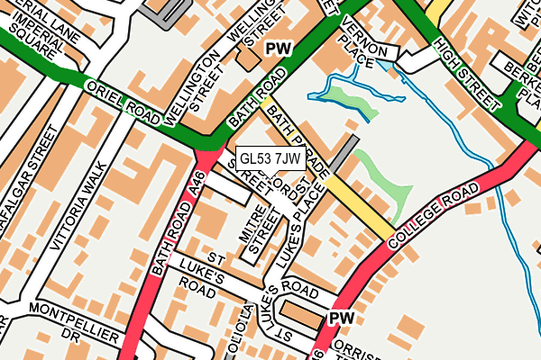 GL53 7JW map - OS OpenMap – Local (Ordnance Survey)