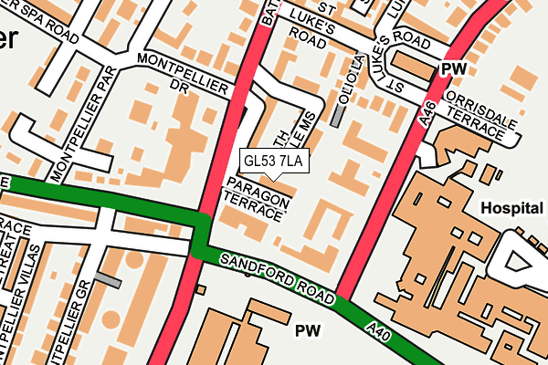 GL53 7LA map - OS OpenMap – Local (Ordnance Survey)