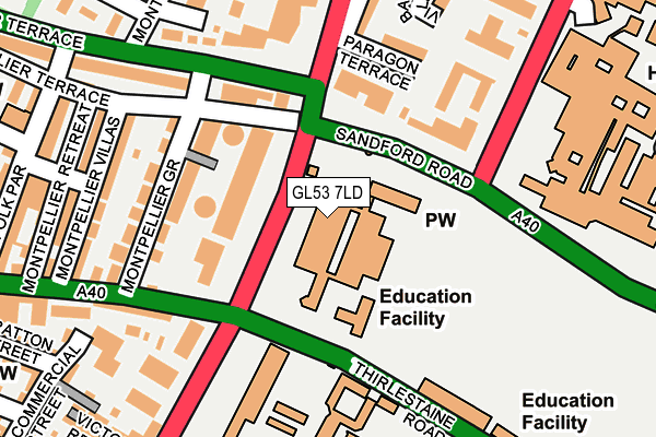 GL53 7LD map - OS OpenMap – Local (Ordnance Survey)