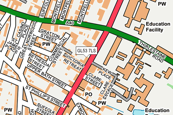 GL53 7LS map - OS OpenMap – Local (Ordnance Survey)