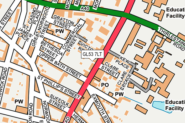 GL53 7LT map - OS OpenMap – Local (Ordnance Survey)