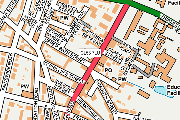 GL53 7LU map - OS OpenMap – Local (Ordnance Survey)