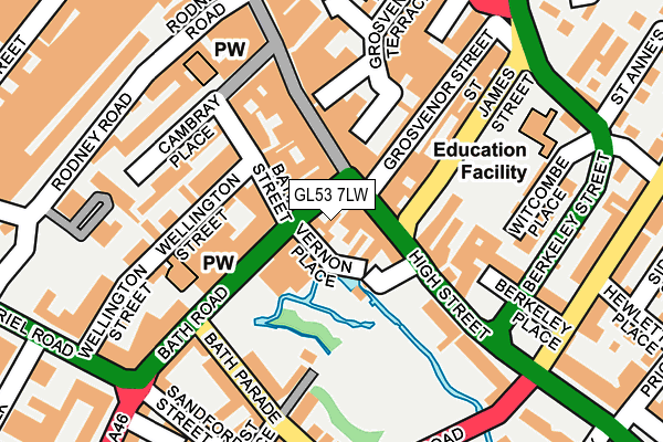 GL53 7LW map - OS OpenMap – Local (Ordnance Survey)