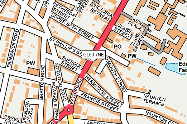 GL53 7NE map - OS OpenMap – Local (Ordnance Survey)