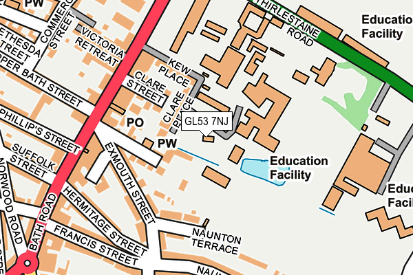 GL53 7NJ map - OS OpenMap – Local (Ordnance Survey)