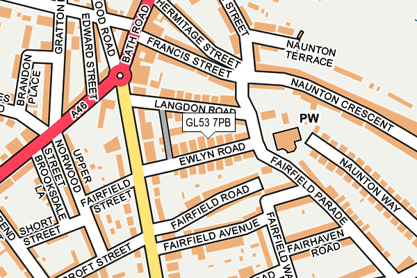 GL53 7PB map - OS OpenMap – Local (Ordnance Survey)