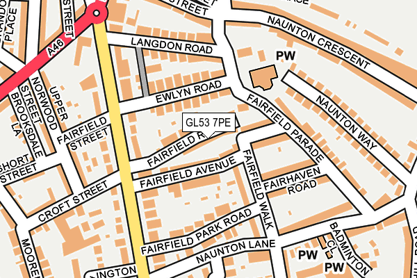 GL53 7PE map - OS OpenMap – Local (Ordnance Survey)